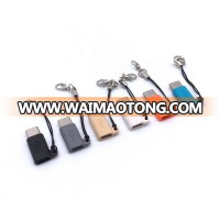 adaptor adapters male female a b plug type c type-c micro-usb OTG Connector Converter USB-C to Micro USB adapter with keychain